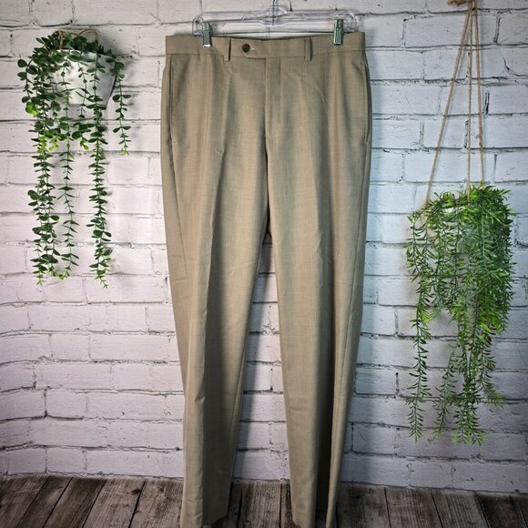 LAUREN RALPH LAUREN MENS KHAKI COLOR CASUAL DRESS STRAIGHT LEG PANT SIZE 33X32 - Picture 3 of 7
